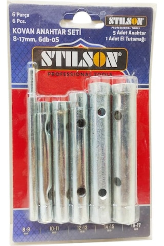 Nalburkent Stilson Kovan Anahtarı Seti 6 Parça 8-17mm İki Ağızlı El Tutamaklı