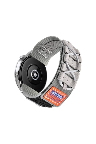 Huawei Gt2 46mm Omsy Krd-112 22mm Orbital Örgülü Halat Tasarımlı Naylon Kumaş Hasır Kordon-mavi