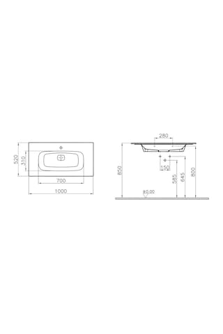 VitrA Metropole Infinit Etajerli Lavabo 100 CM Beyaz M58000018002