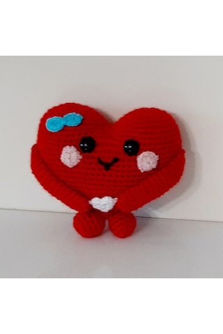 nildamigurumi Amigurumi Örgü Oyuncak Sevgili Kalp Kırmızı