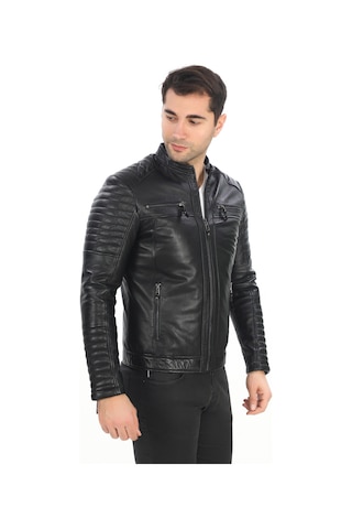 New Zaya Leather Erkek Biker Deri Ceket -