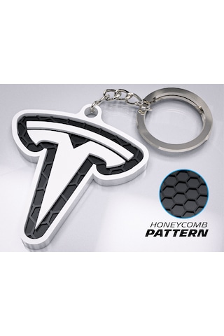 Markanıza Özel Petek Desenli Tesla Logolu 3d Anahtarlık