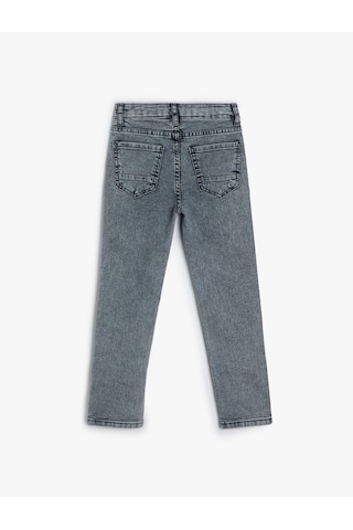 Koton Kot Pantolon Ayarlanabilir Lastikli Pamuklu - Slim Jean Lıght Indıgo 4skb40039td Açık Mavi