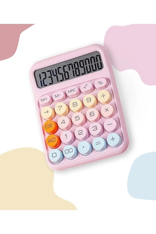 İtalyano Renkli Hesap Makinesi 124-Pembe