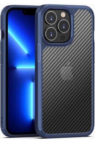 Apple Uyumlu iPhone 13 Pro Kılıf Zore İnoks Kapak Mavi