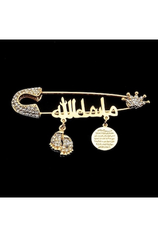 Sahiaksesuar Arapça Maşallah Yazılı Bebek Yaka Iğnesi 34