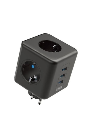 Isıya Dayanıklı Termal Akım Korumalı Ve Çocuk Korumalı 3 Priz Girişli 3 Usb Girişli Küp Priz 4887 1
