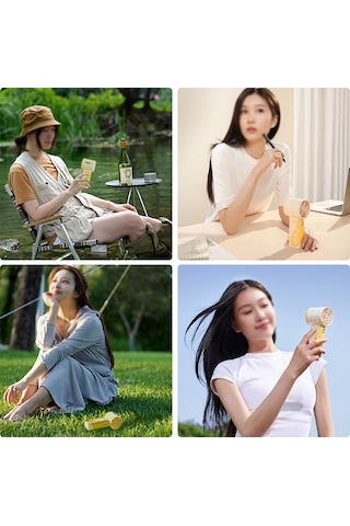 Vkemall Taşınabilir Şarjlı El Fanı - 12m/s Hız, 4000mah Pil, 5 Renk Seçeneği