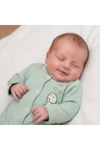 Ürünya Unisex Pamuklu Bebek Tulum Yeşil