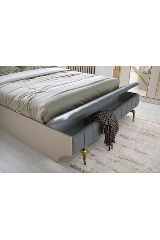 Kosova Bazalı Karyola Ve Başucu-bench'li +2 Adet Komodin 160 x 200 CM