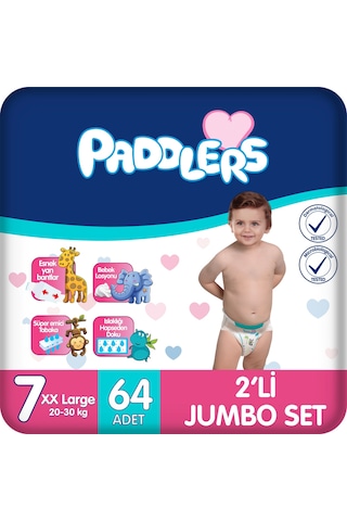 Bebek Bezi 7 Numara XX-Large (20-30 Kg) 32x2 Adet – 2’li Jumbo Set, Yüksek Emicilik