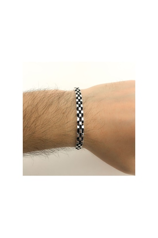 Takıhan 925 Ayar Gümüş Saat Kordonu Erkek Bileklik Gümüş