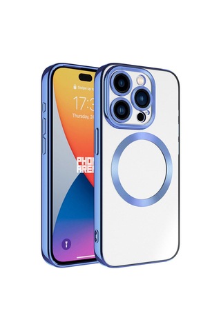 Apple Uyumlu iPhone 15 Pro Kılıf M-safe Wireless Şarj Özellikli Zore Setro Silikon Midnight