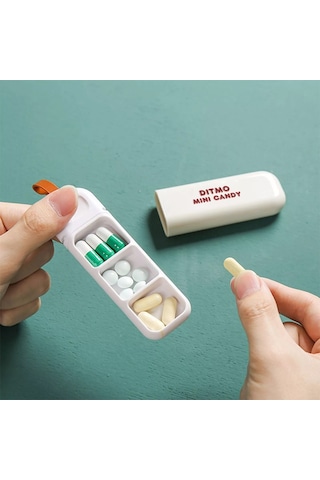 Minipop Kapaklı 3 Bölmeli Taşınabilir İlaç Kutusu Şeffaf