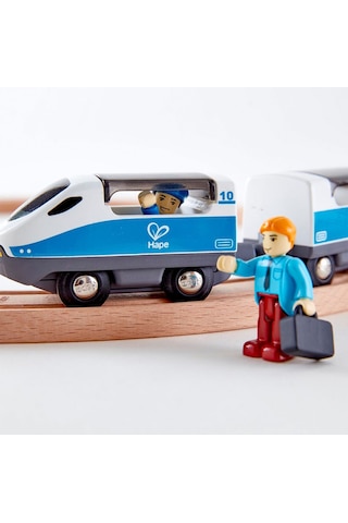 Ahşap Yolcu Treni Seti Oyuncak 26 Parça