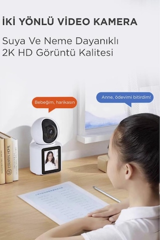 Bebek Kamerası Monitörlü 360 Derece Dönebilen Full Hd Smart Ip Güvenlik Kamerası Cmr11 Beyaz