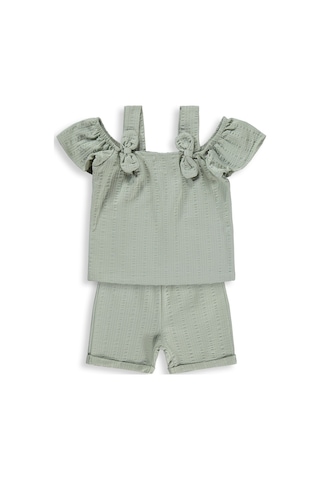 Civil Baby Fiyonk Askılı Şortlu 6-18 Ay Takım - Yeşil Çağla Yeşili