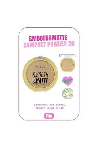 Callista Smooth & Matte Compact Powder Mat Bitişli Toz Pudra - 20 Sand