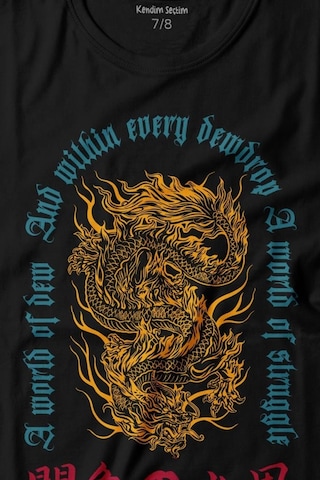 Kendim Seçtim Dragon Japanese Urban Drake Ejder Japonca Uzak Doğu Baskılı Tişört Çocuk T-shirt 001