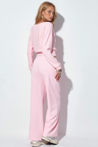 Hiccup Busem Kadın Kısa Bisiklet Yaka Sweatshirt Allık Pembe