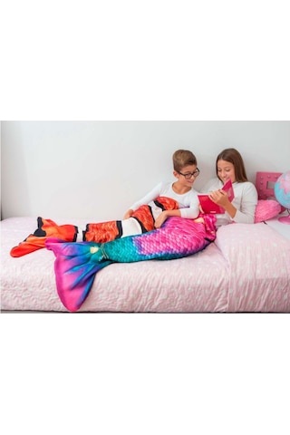 Kuaki Mermaids Deniz Kızı Kostümlü Tv Battaniyesi Magic Çok Renkli