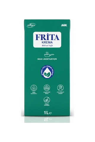 Frita Bitkisel Yağlı Krema 1 L Sıcak Yemek, Çorba, Sos Ve Fırın Lezzetleri İçin