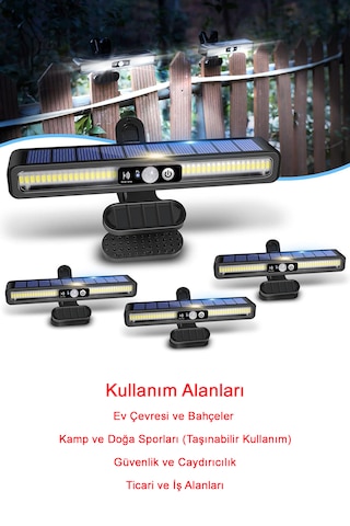 Greentech Güneş Enerjili Hareket Sensörlü Mandallı LED Aydınlatma / GT-SL29