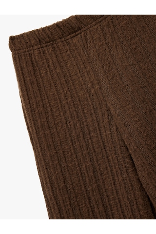 Koton Rahat Kesim Beli Lastikli Geniş Paça Pantolon Haki 6wkg40196ak Haki