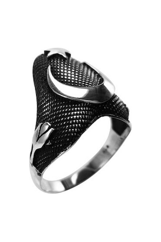 Vog Zihgir Okçu Ay Yıldız Model 925 Ayar Erkek Gümüş Yüzük