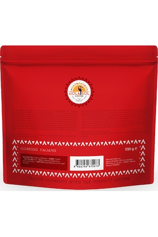 Hola Sol Espresso Italiano Çekirdek Kahve 250 G