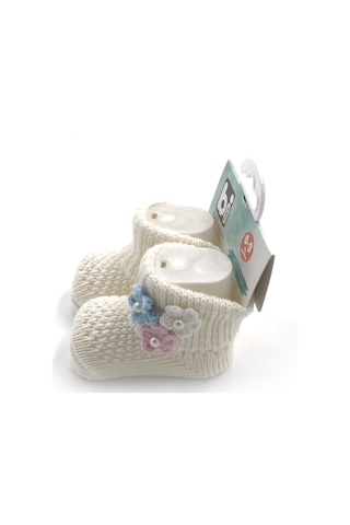 Bibaby Çiçekli Bebek Çorabı 68300 Ekru