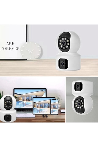 Yosee Uygulama Çift Kameralı Wifi Bağlantılı Gece Görüşlü Ev Tipi Güvenlik Kamerası