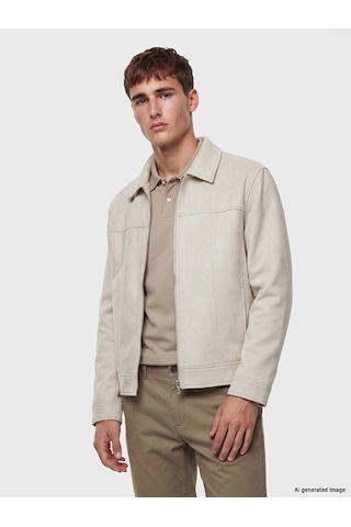 Lcw Vision Bej Loose Fit Süet Görünümlü Erkek Ceket