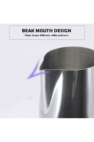 600ml Sıcaklık Göstergeli Süt Köpürtme Sürahi Paslanmaz Gümüş Diğer