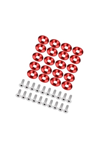 Xiyyadms 20 Adet Kırmızı Cnc Alüminyum Araç Tampon/fender Sabitleme Somun-montaj Seti - Evrensel Uyumlu, Dayanıklı Dekoratif