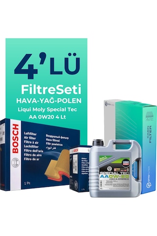 Bosch Suzuki Swift 1.2 Hybrid Filtre Bakım Seti Liqui Moly Motor Yağlı (2020-2024) 4 Lü -