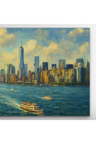 Özgürlük Heykeli Kanvas Tablo 60x120cm Çok Renkli