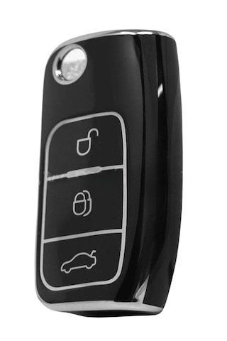 Ford Focus Mk2 Fiesta C-max Courier Mondeo Courier Ecosport B-max 3 Buton Nano Anahtar Kılıfı Siyah