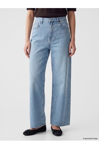 Lcw Modest İndigo Barrel Fit Kadın Jean Pantolon