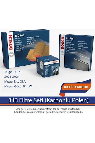 Netpar Volkswagen Taigo 1.0tsı 2021-2024 Bosch 3'lü Filtre Seti Karbonlu Polen
