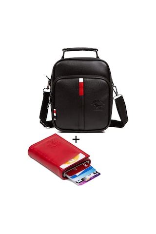 Adelina Bags Adelina Siyah Deri El Ve Omuz Çanta Ve Mekanizmalı Kartlık Set (550399920) Siyah