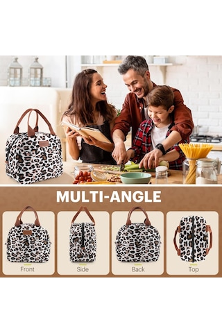 Teltree Büyük Kapasiteli Kaplan Desenli Isı Yalıtımlı Oxford Beşik Çanta - 6-8 Saat Isı/soguk Saklama, Dış Mekan Piknik Ofis Çantası