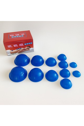 Dianziye 12 Adet Mavi Silikon Vakum Topu - Esnek, Sağlıklı Masaj Ve Fiziksel Bakım İçin Dayanıklı Hijyenik Toplar Çok Renkli