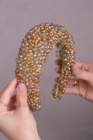 FdayAksesuar En Güzel Gelinlere Özel Leal Bombeli Boncuklu Gelin Saç Aksesuarı FRDY31685