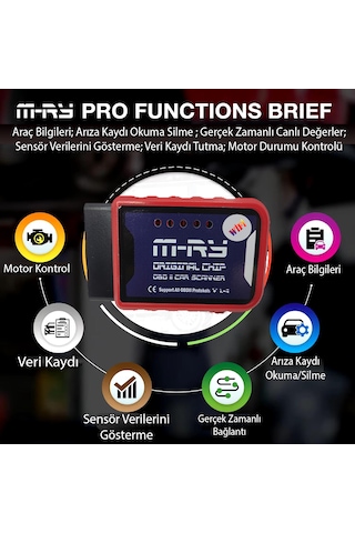 M-ry Pro Wi-fi 1.4 İos & Android & Pc Uyumlu Oto Arıza Tespit Cih