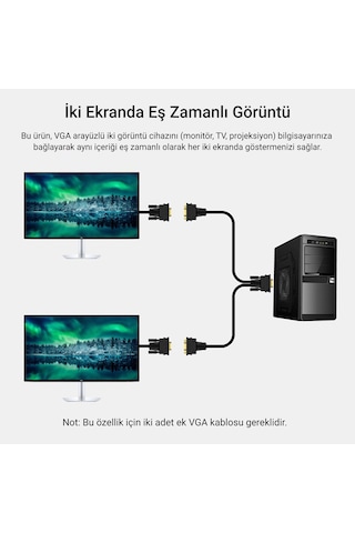 Veggieg V401 Vga To 2 Vga Çoklayıcı Splitter Y Kablo