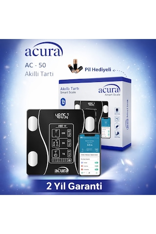 Acura Ac50 Smartscale Vücut Analizli Bluetooth Akıllı Tartı