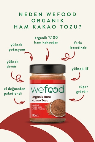 Organik Ham Kakao Tozu 140 Gr 2'li
