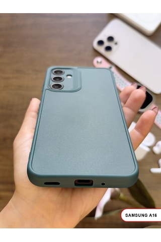 Samsung Galaxy A16 Uyumlu Kamera Korumalı Darbeye Dayanıklı Renk Atmayan Keep Silikon Kılıf Haki