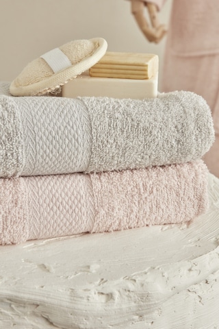 Karaca Home Alven %100 Pamuk 4 Parça Aile Banyo Seti Pudra - Gri